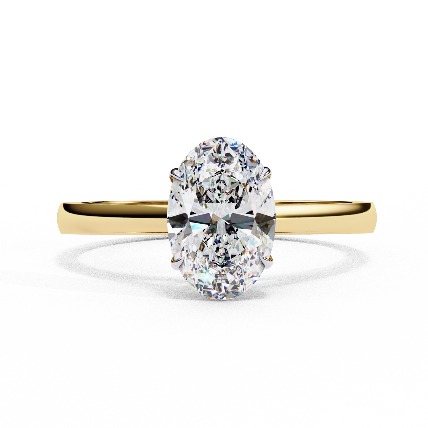 Sunray Oval - Pure Gold Lab Diamond Solitaire Ring