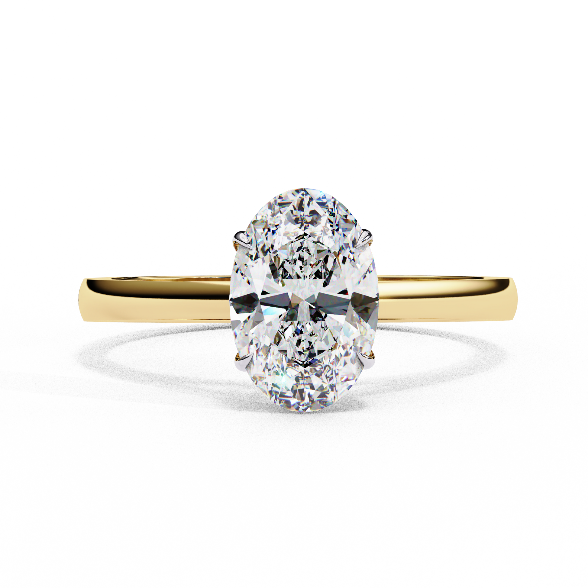 Sunray Oval - Pure Gold Lab Diamond Solitaire Ring