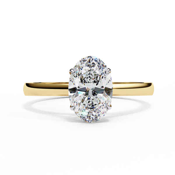 Lukson Sunray Oval Pure Gold Lab Grown Diamond Solitaire Ring Online