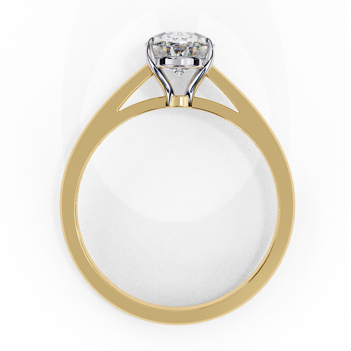 Sunray Oval - Pure Gold Lab Diamond Solitaire Ring