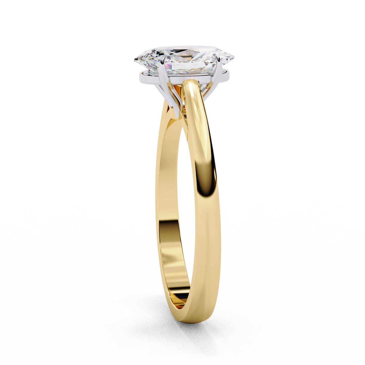Sunray Oval - Pure Gold Lab Diamond Solitaire Ring