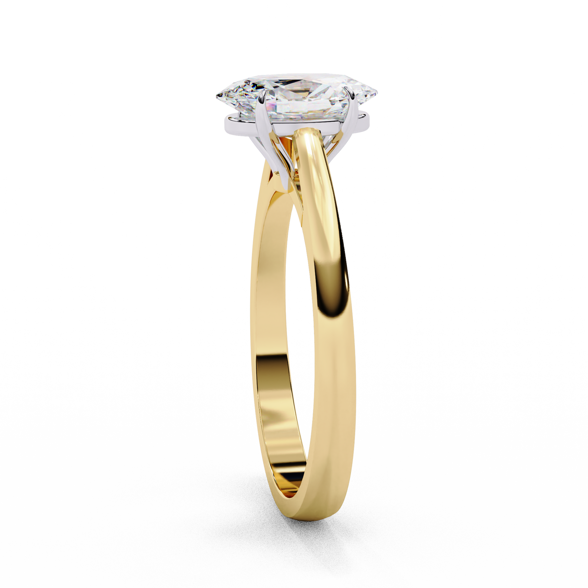 Sunray Oval - Pure Gold Lab Diamond Solitaire Ring