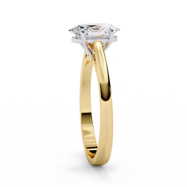 Lukson Sunray OvalGold Lab Grown Diamond Solitaire Ringfor Women