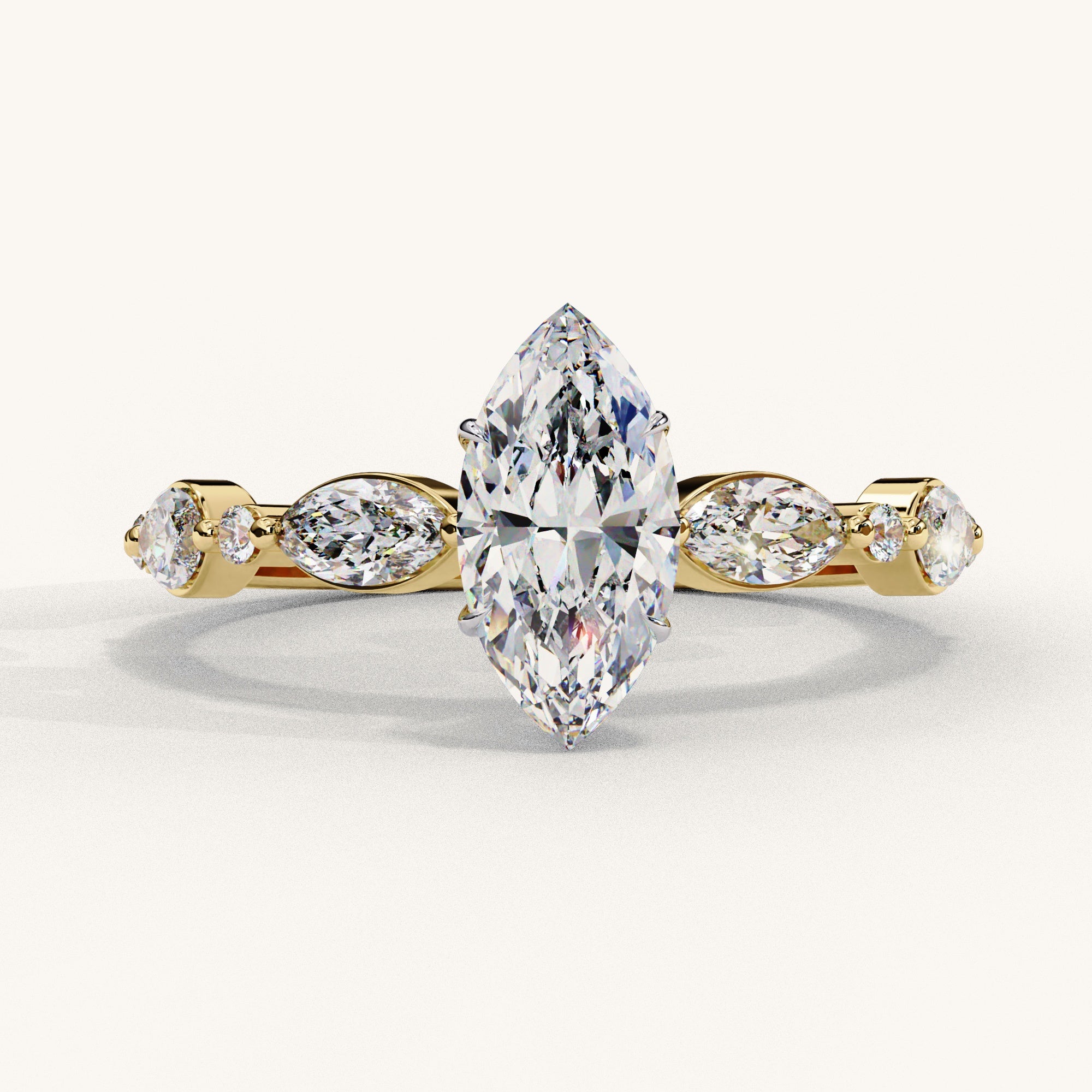 Marq Cascade - Pure Gold Lab Diamond Solitaire Ring