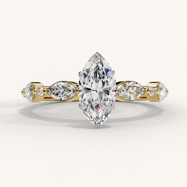Lukson Marq Cascade Pure Gold Lab Grown Diamond Solitaire Ring