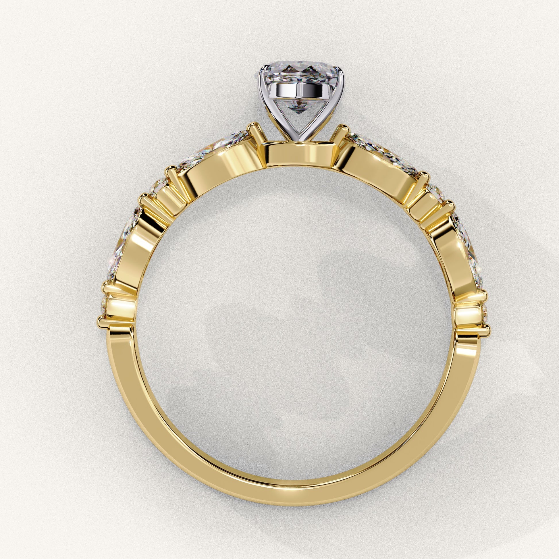Marq Cascade - Pure Gold Lab Diamond Solitaire Ring