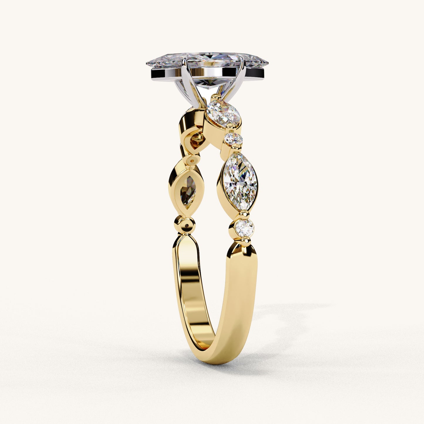 Marq Cascade - Pure Gold Lab Diamond Solitaire Ring
