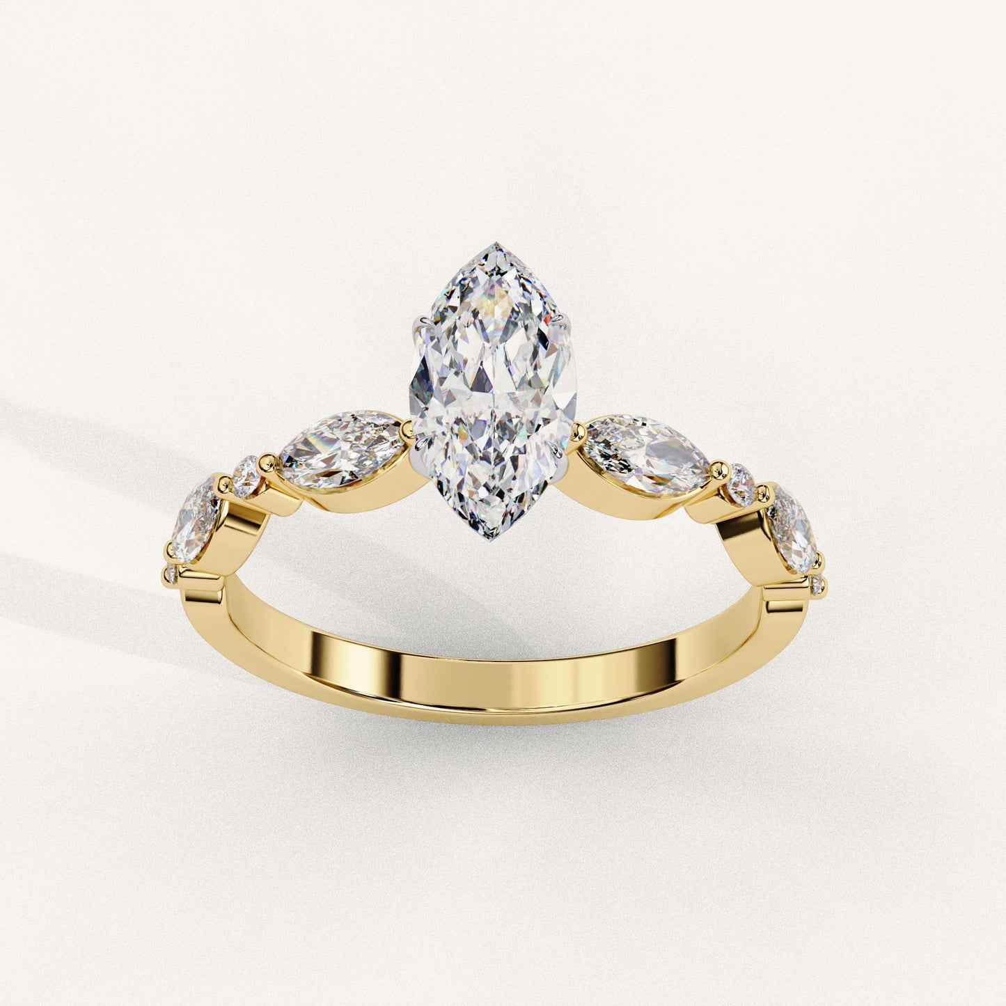Marq Cascade - Pure Gold Lab Diamond Solitaire Ring