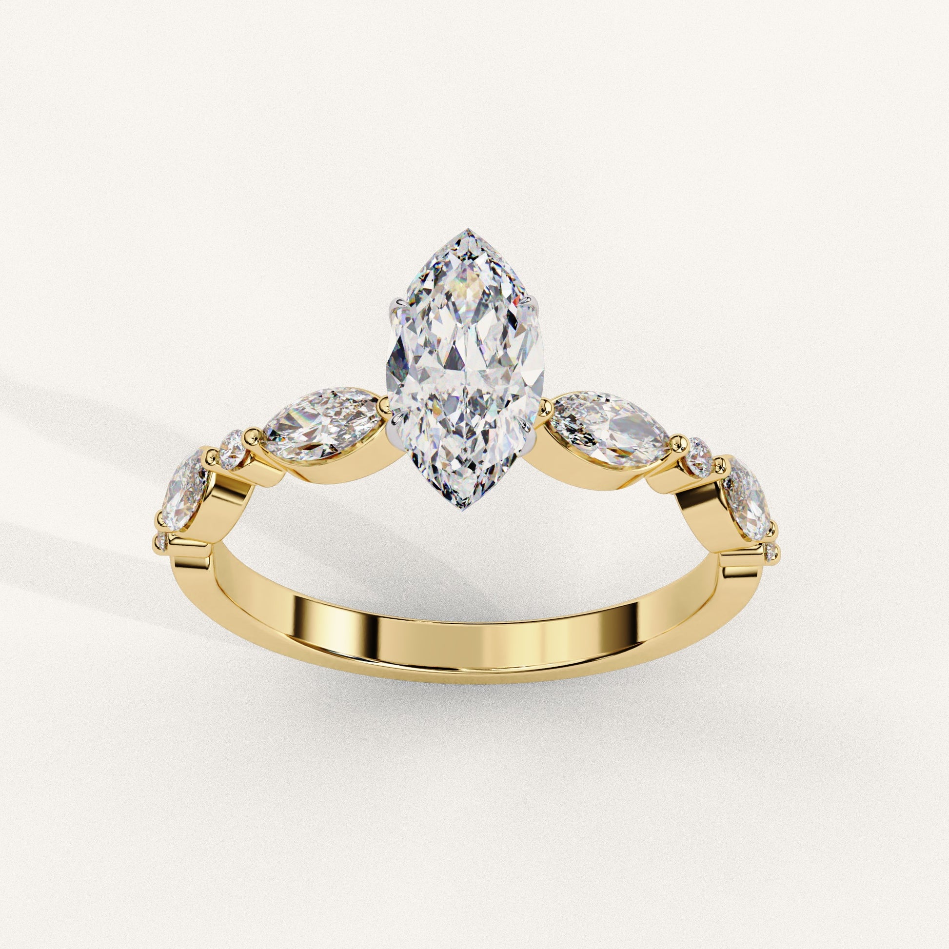 Marq Cascade - Pure Gold Lab Diamond Solitaire Ring