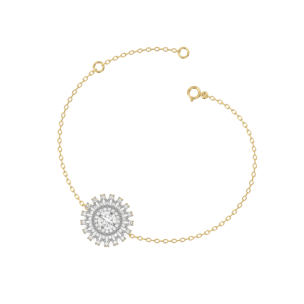 Moonlace Majesty Pure Gold Lab Diamond Bracelet - Perspective View