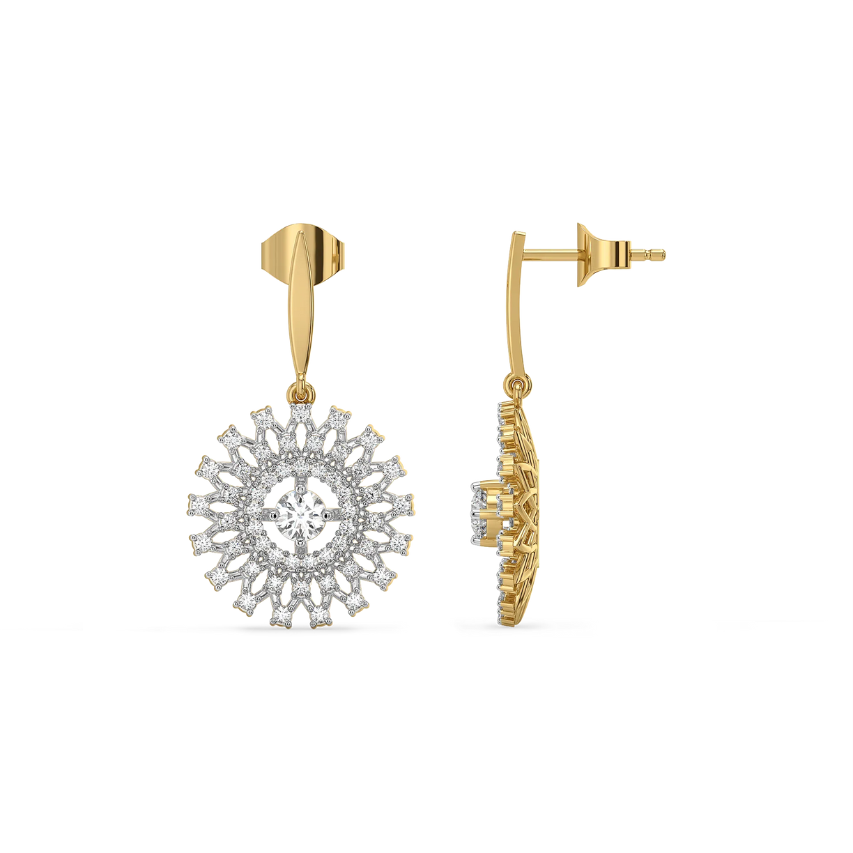 Moonlace Majesty - Pure Gold Lab Diamond Solitaire Earrings