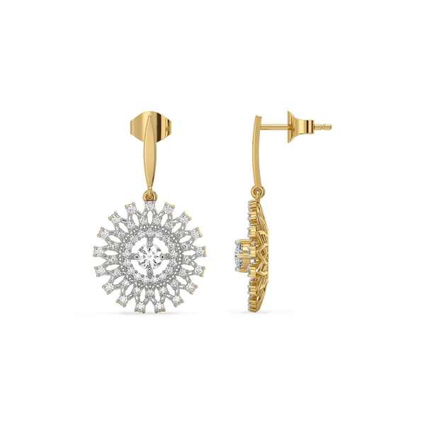 Lukson 14K Gold Lab Grown Diamond Solitaire Earrings for Women