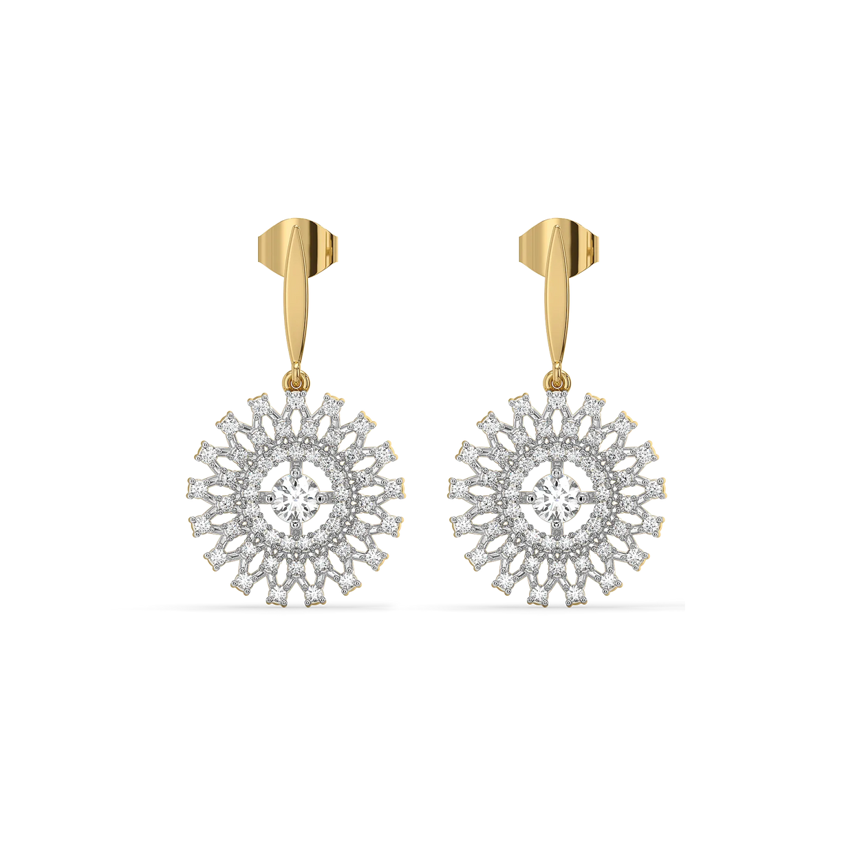 Moonlace Majesty - Pure Gold Lab Diamond Solitaire Earrings