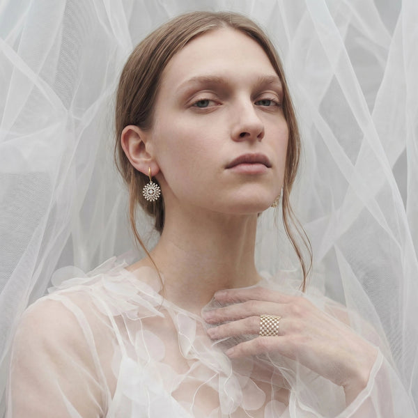 Moonlace Majesty - Pure Gold Lab Diamond Solitaire Earrings