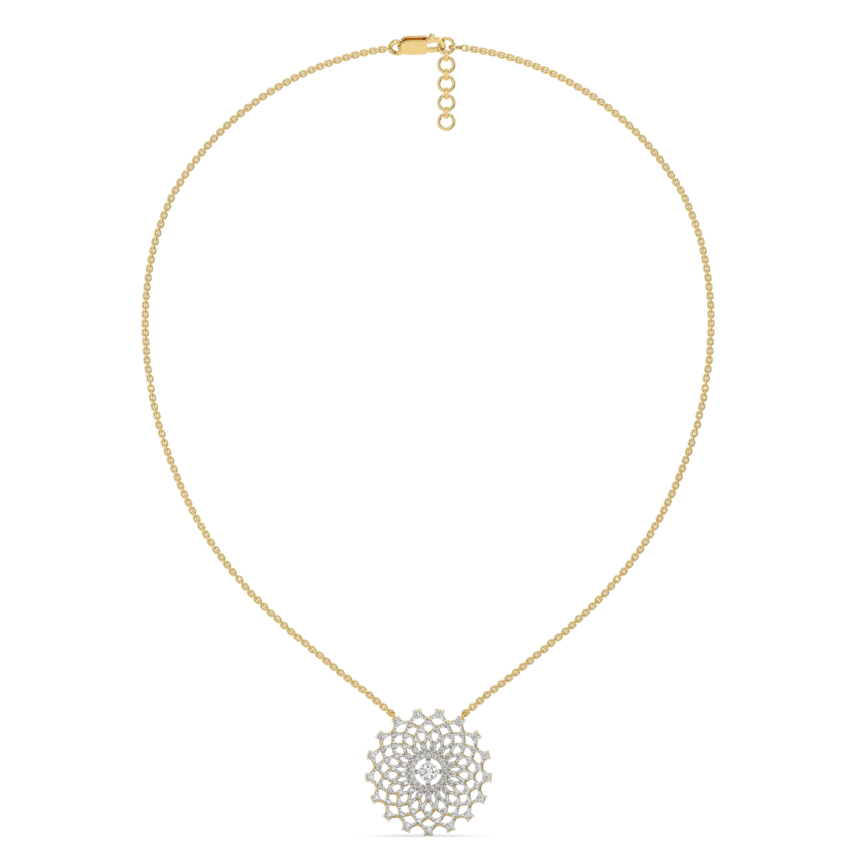 Moonlace Majesty - Pure Gold Lab Diamond Solitaire Necklace
