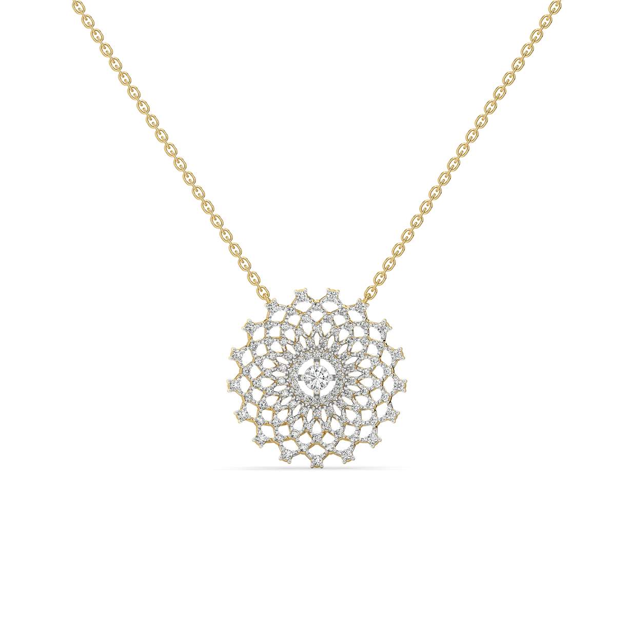 Moonlace Majesty - Pure Gold Lab Diamond Solitaire Necklace