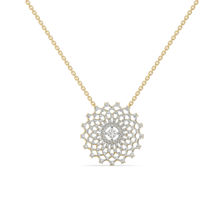 Moonlace Majesty - Pure Gold Lab Diamond Solitaire Necklace