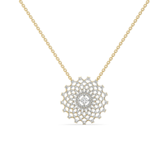 Moonlace Majesty - Pure Gold Lab Diamond Solitaire Necklace