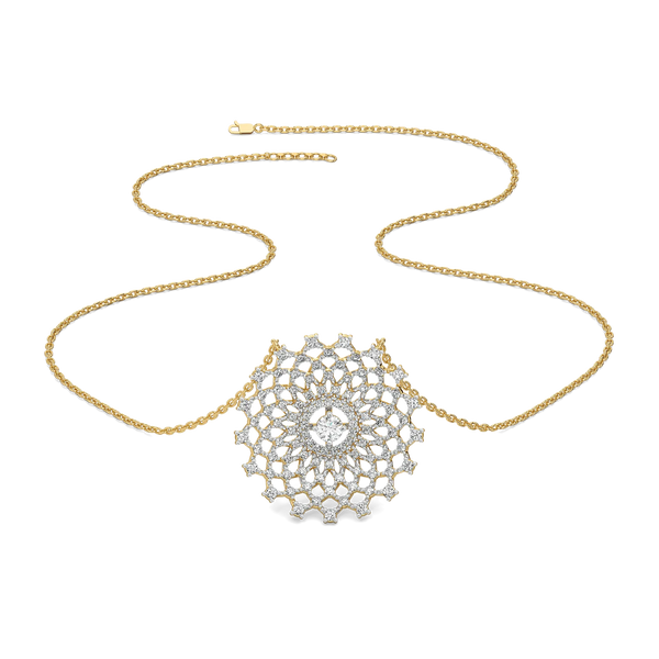 Moonlace Majesty - Pure Gold Lab Grown Diamond Solitaire Necklace for Women - Lukson