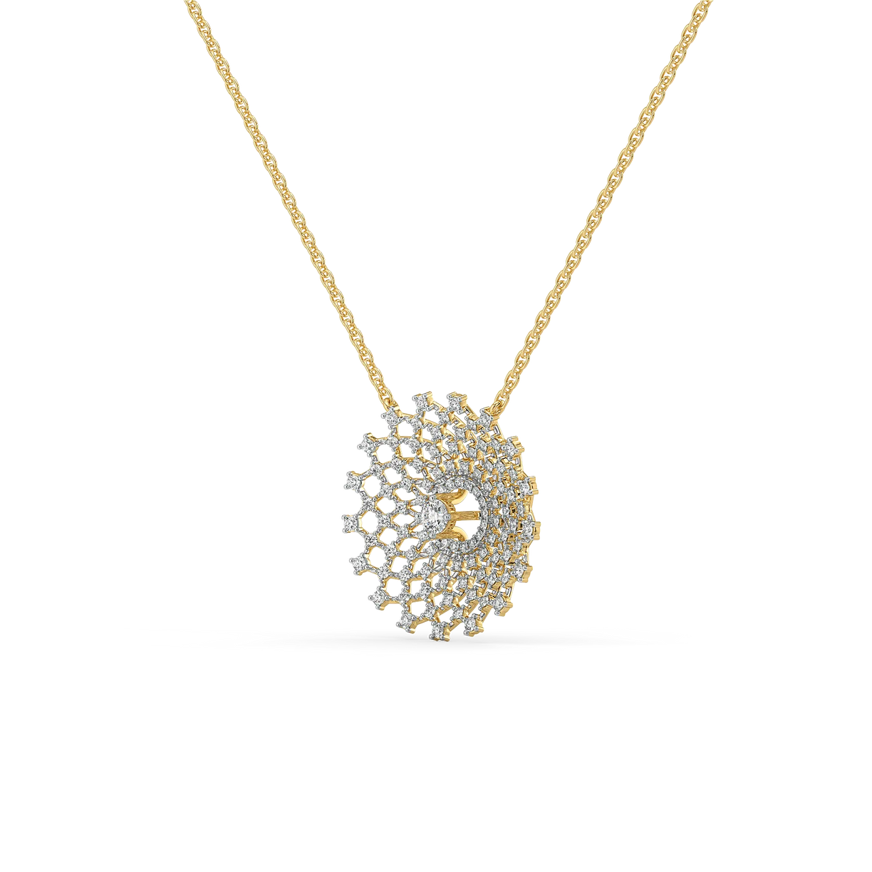 Moonlace Majesty - Pure Gold Lab Diamond Solitaire Necklace