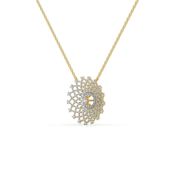 Moonlace Majesty - Pure Gold Lab Diamond Solitaire Necklace