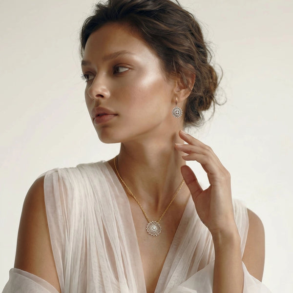 Moonlace Majesty - Pure Gold Lab Diamond Solitaire Necklace