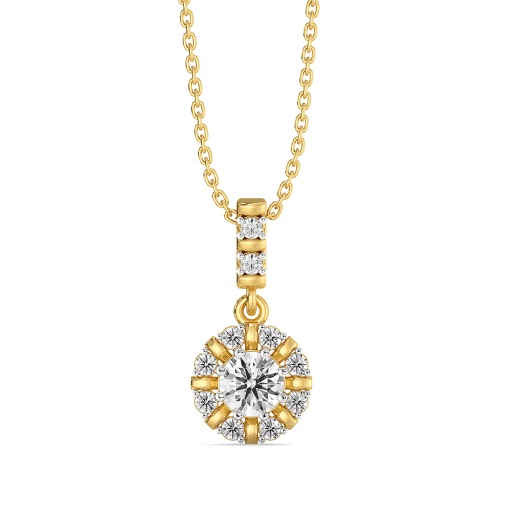 Encircled Solitaire - Pure Gold Lab Diamond Pendant
