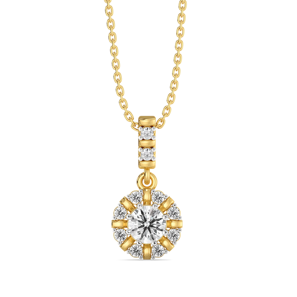 Encircled Solitaire - Pure Gold Lab Diamond Pendant