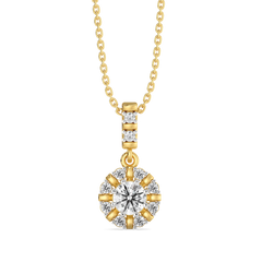 Encircled Solitaire - Pure Gold Lab Diamond Pendant