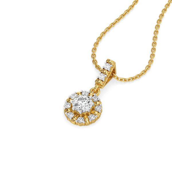 Encircled Solitaire - Pure Gold Lab Diamond Pendant