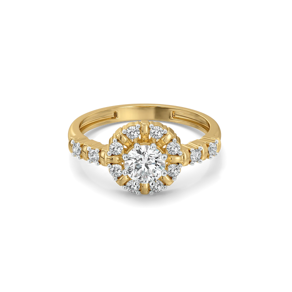 Lukson Encircled Solitaire Gold Lab Grown Diamond Ring in India