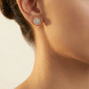 Encircled Solitaire - Pure Gold Lab Diamond Earrings