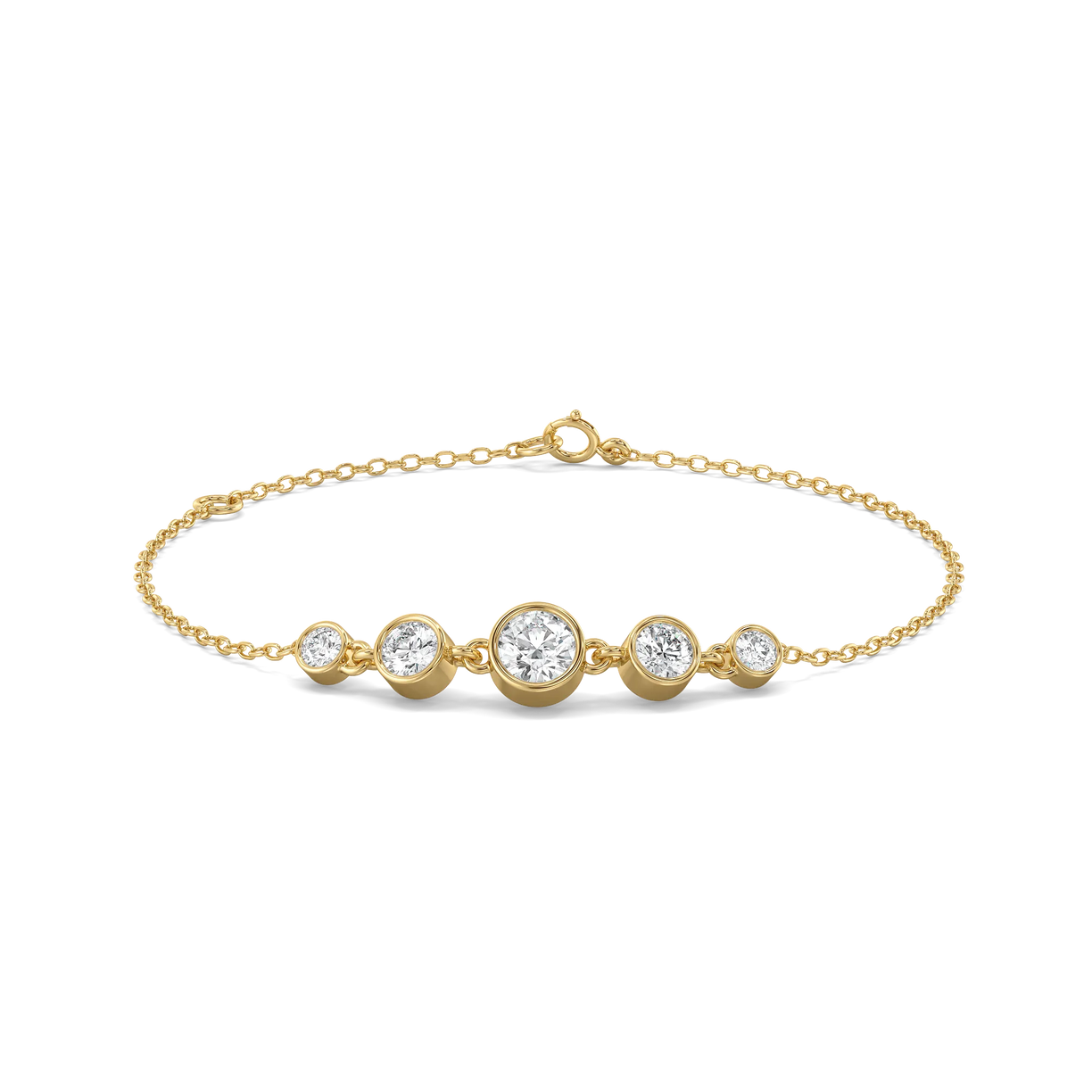 Solitaire Drops - Pure Gold Lab Diamond Bracelet