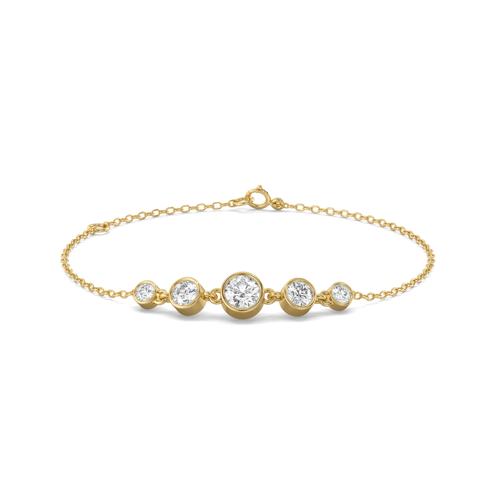 Solitaire Drops - Pure Gold Lab Diamond Bracelet