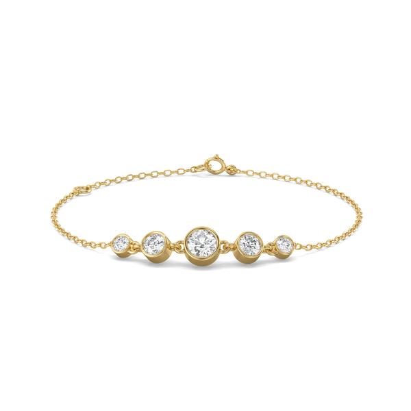 Solitaire Drops - Pure Gold Lab Diamond Bracelet