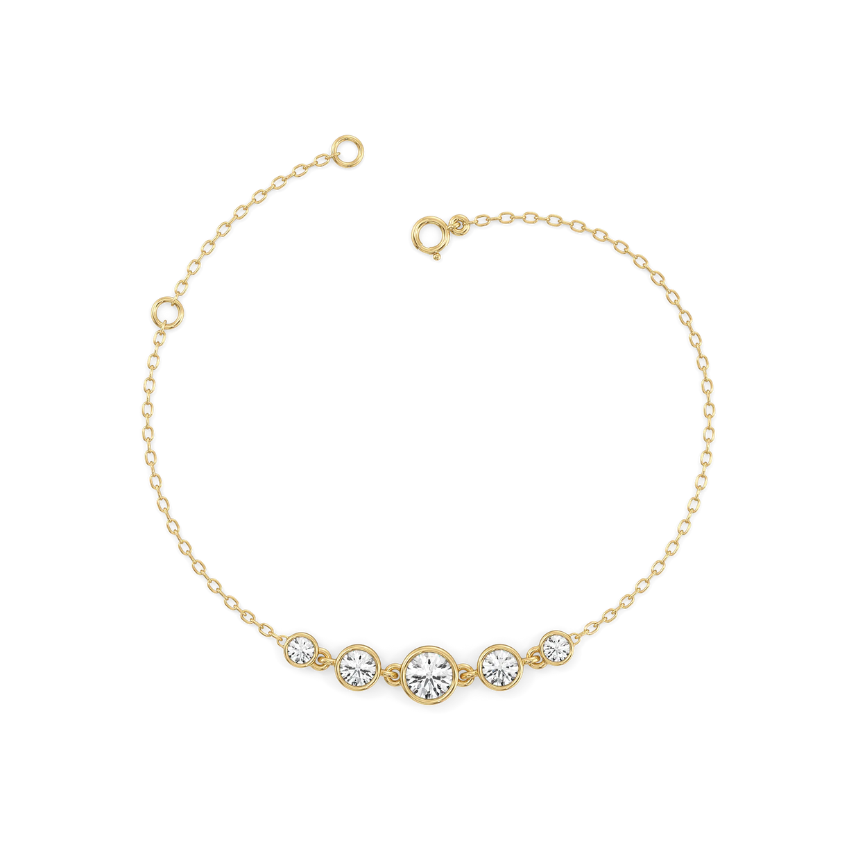 Solitaire Drops - Pure Gold Lab Diamond Bracelet