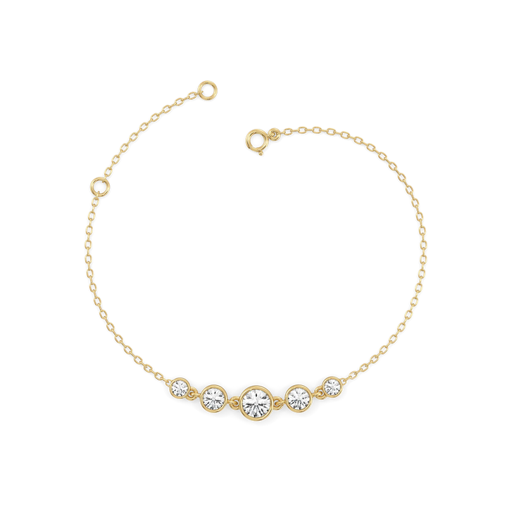 Solitaire Drops - Pure Gold Lab Diamond Bracelet