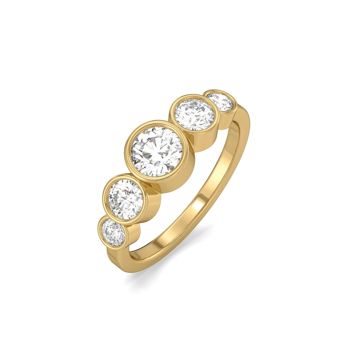 Solitaire Drops - Pure Gold Lab Diamond Ring