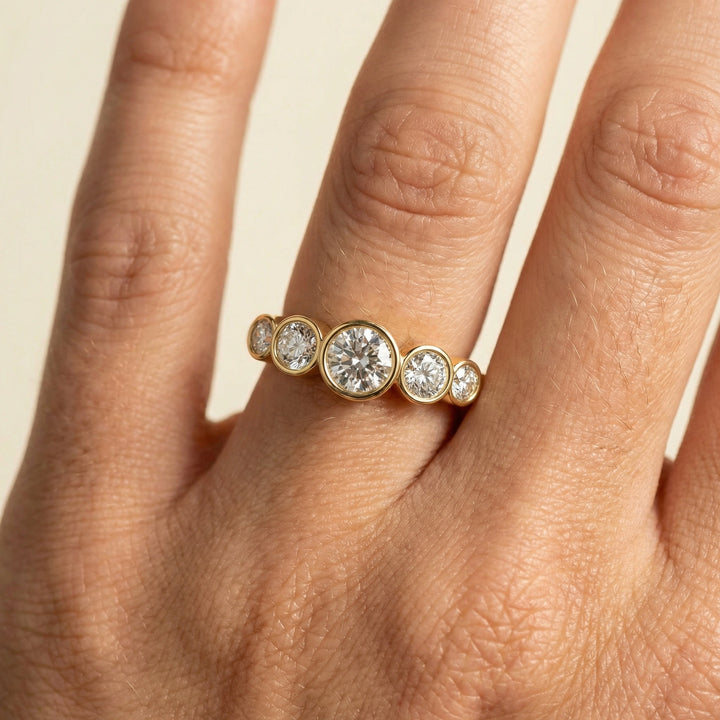 Solitaire Drops - Pure Gold Lab Diamond Ring