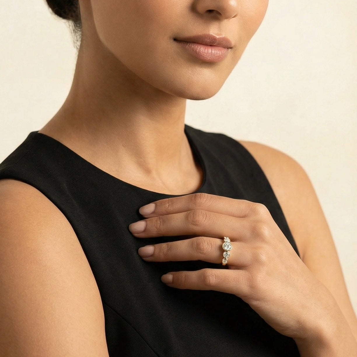 Lukson Solitaire Drops 14K Gold Lab Diamond Ring Online