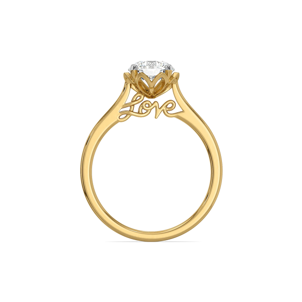Lukson Love Script Solitaire Lab Grown Diamond Ring for Women