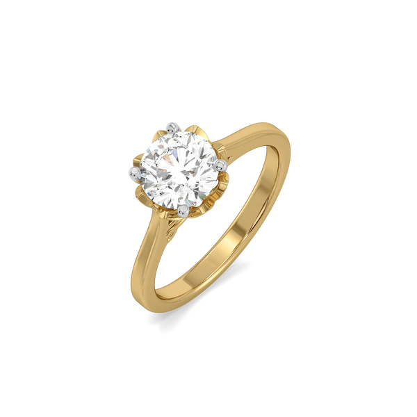 Lukson Love Script Solitaire Pure Gold Lab Diamond Ring