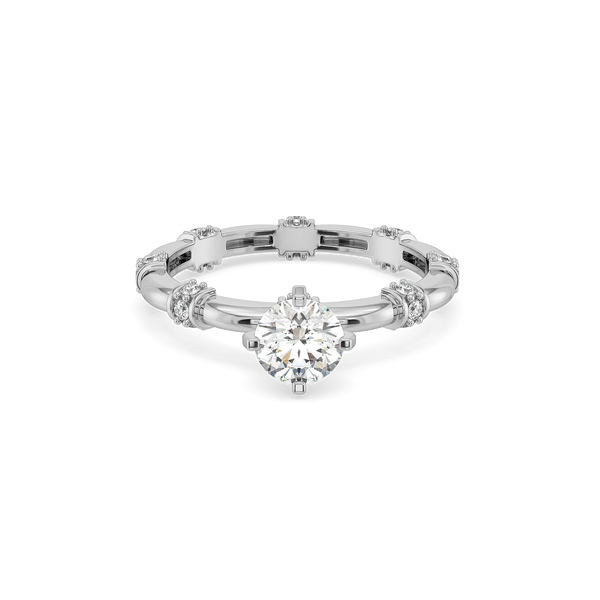 Lukson 14K White Gold Lab Grown Solitaire Diamond Ring