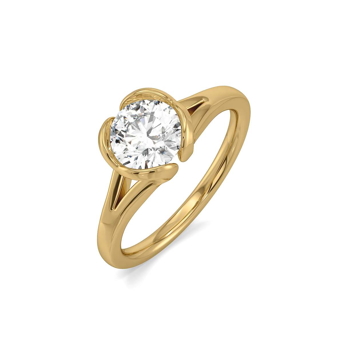 Solitaire Heart - Pure Gold Lab Diamond Ring