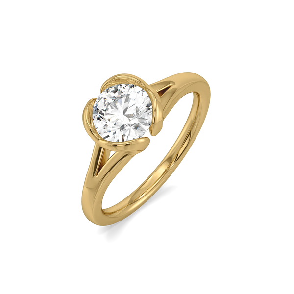 Lukson Solitaire Heart Pure Gold Lab Grown  Diamond Ring