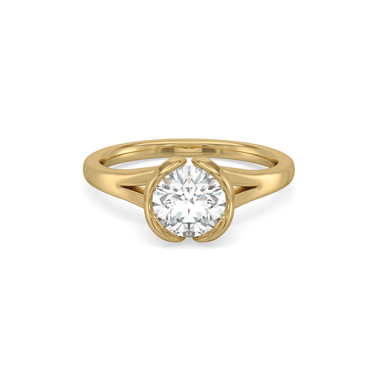 Solitaire Heart - Pure Gold Lab Diamond Ring