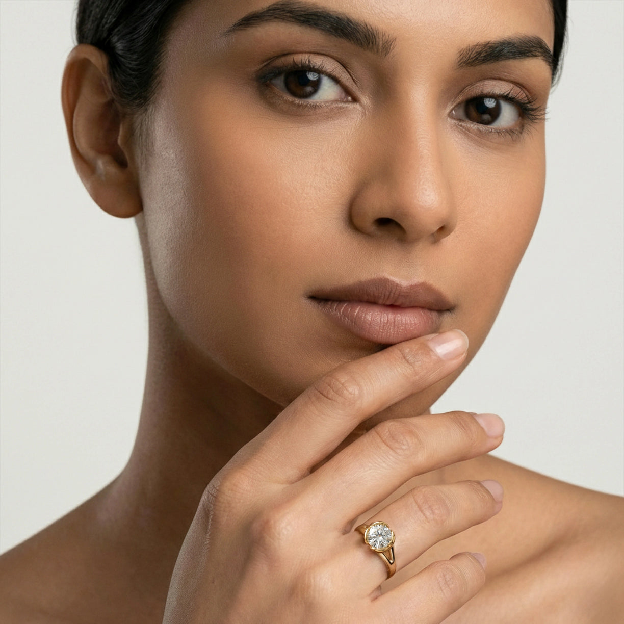 Lukson Solitaire Heart 14K Gold Lab Grown Diamond Ring for Women