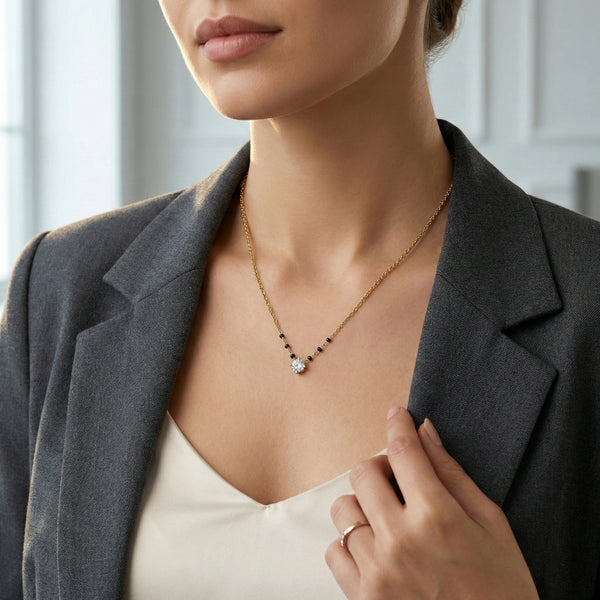One Promise - Lab Grown Diamond Mangalsutra Necklace Online- Lukson 