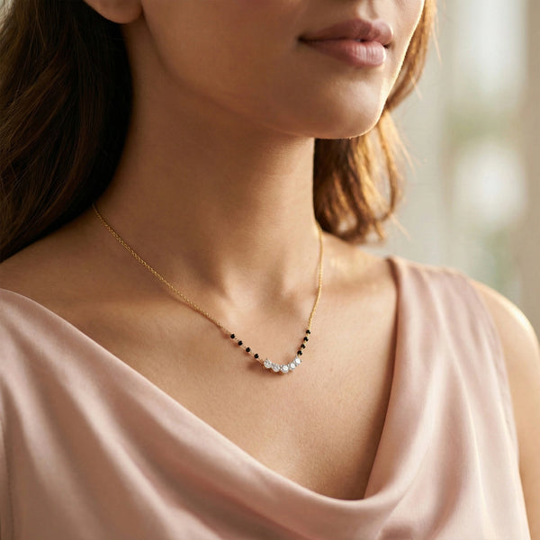 Arc of Love - Pure Gold Lab Grown Diamond Mangalsutra Necklace - Lukson 