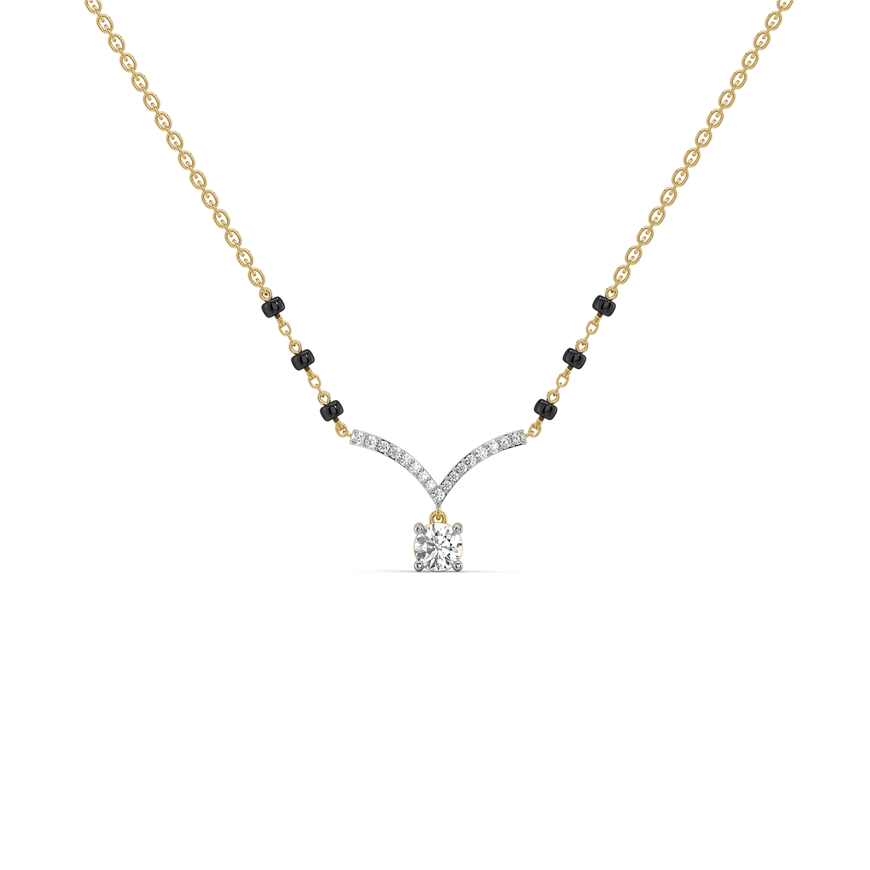 Wedding Vows - Pure Gold Lab Diamond Mangalsutra Necklace